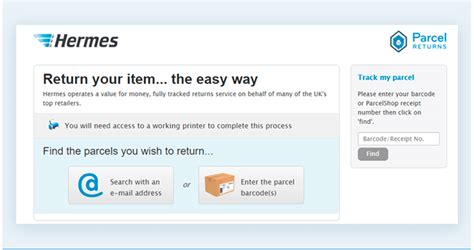 hermes label return|my hermes parcel return tracking.